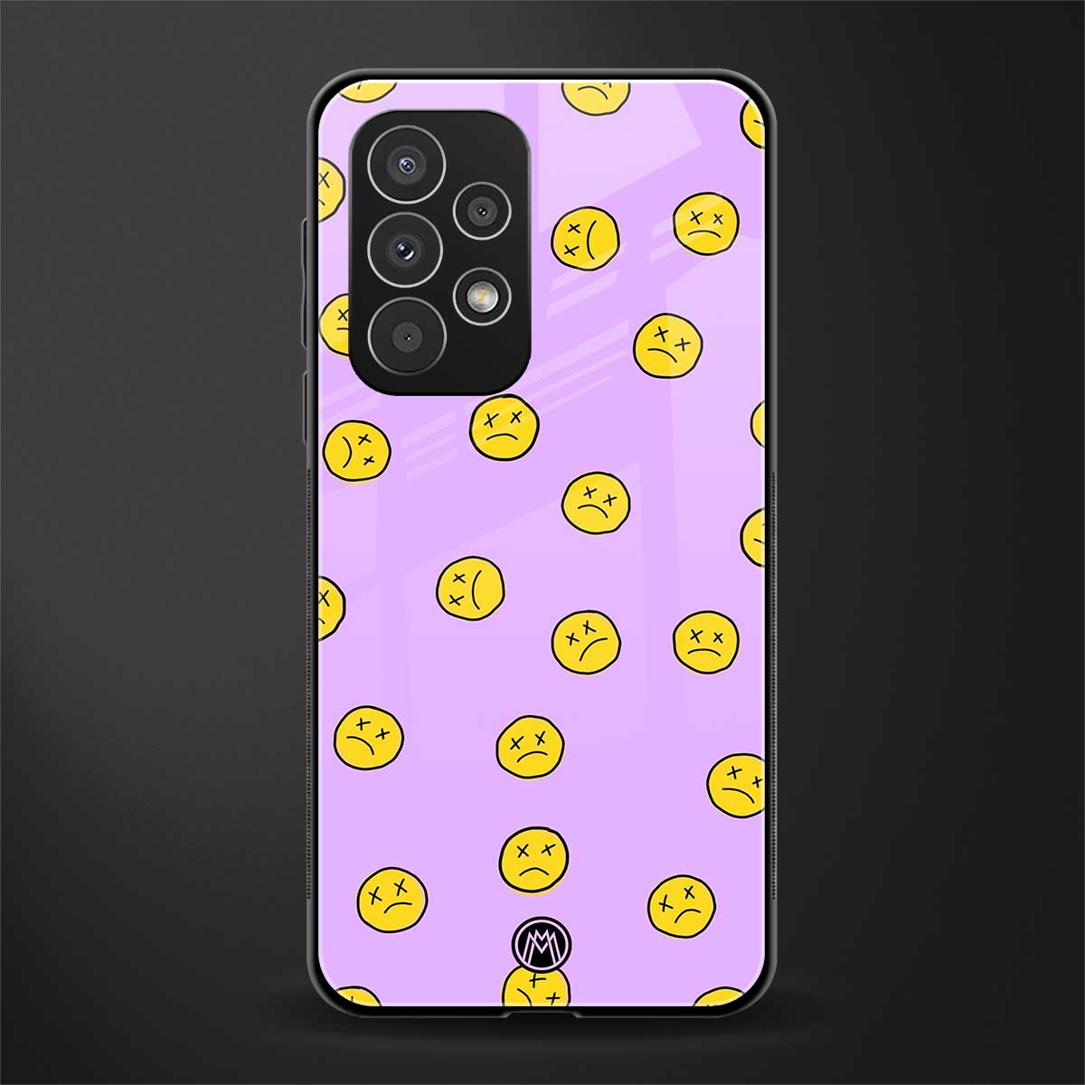 groovy emoticons back phone cover | glass case for samsung galaxy a73 5g