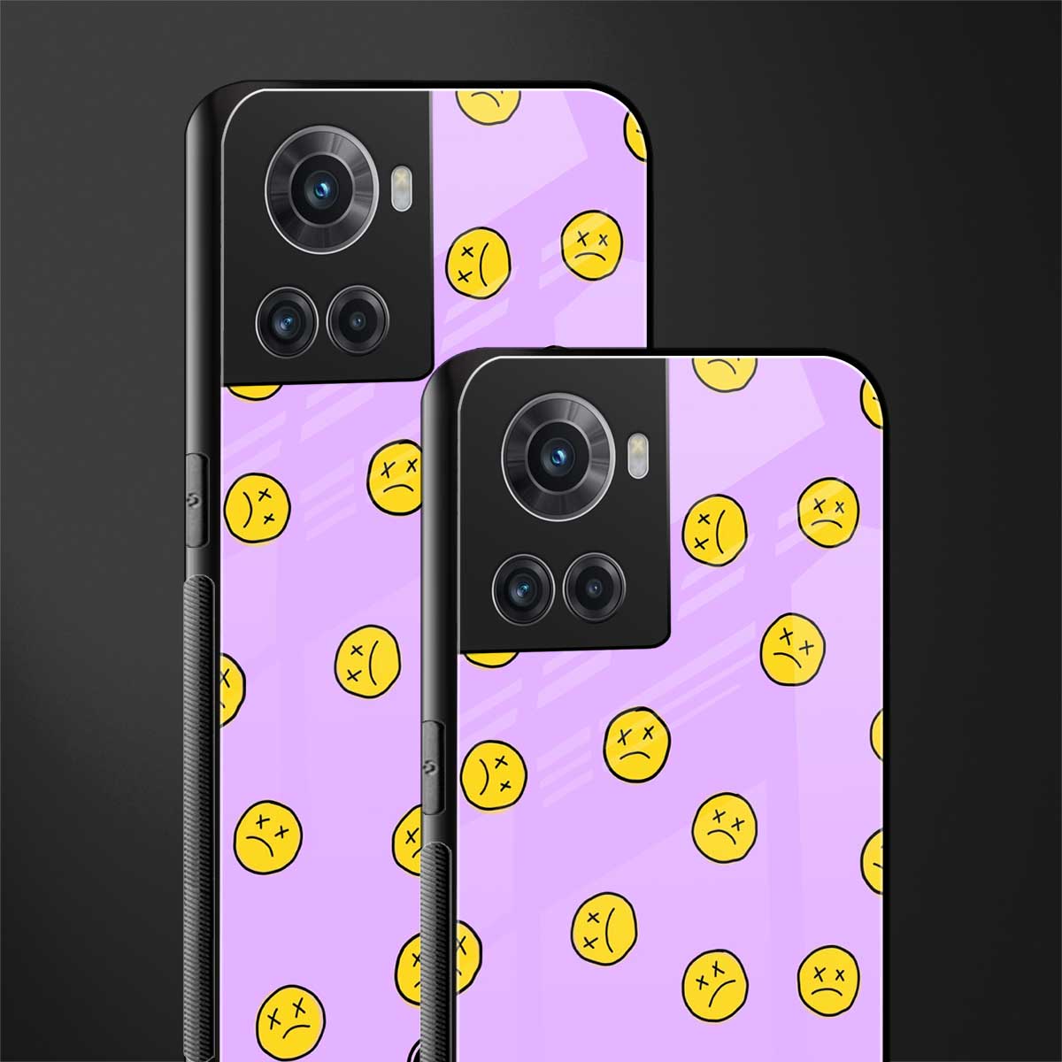 groovy emoticons back phone cover | glass case for oneplus 10r 5g