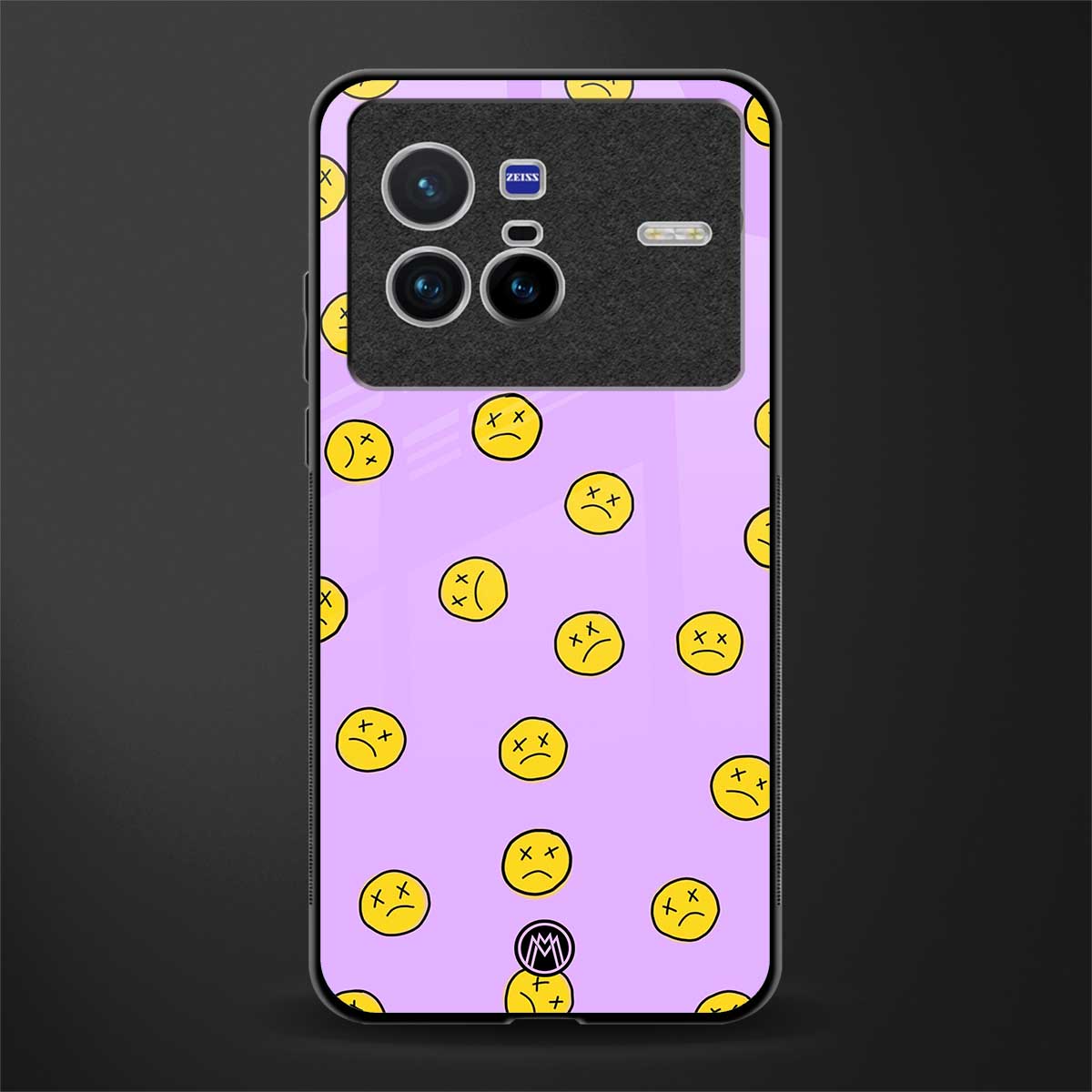 groovy emoticons glass case for vivo x80 image