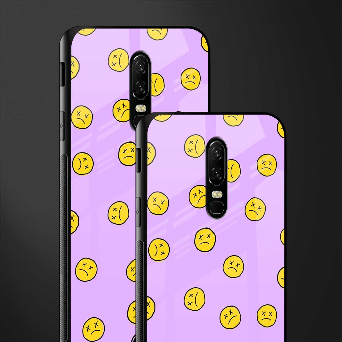 groovy emoticons glass case for oneplus 6 image-2