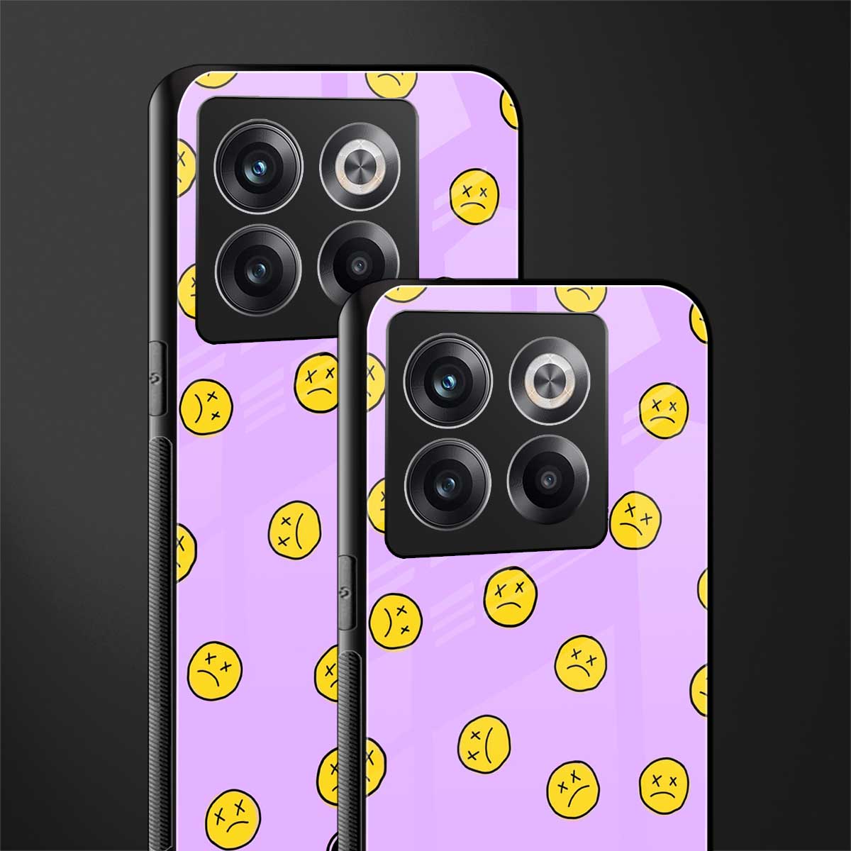 groovy emoticons back phone cover | glass case for oneplus 10t