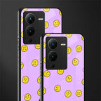 groovy emoticons back phone cover | glass case for vivo v25 pro 5g