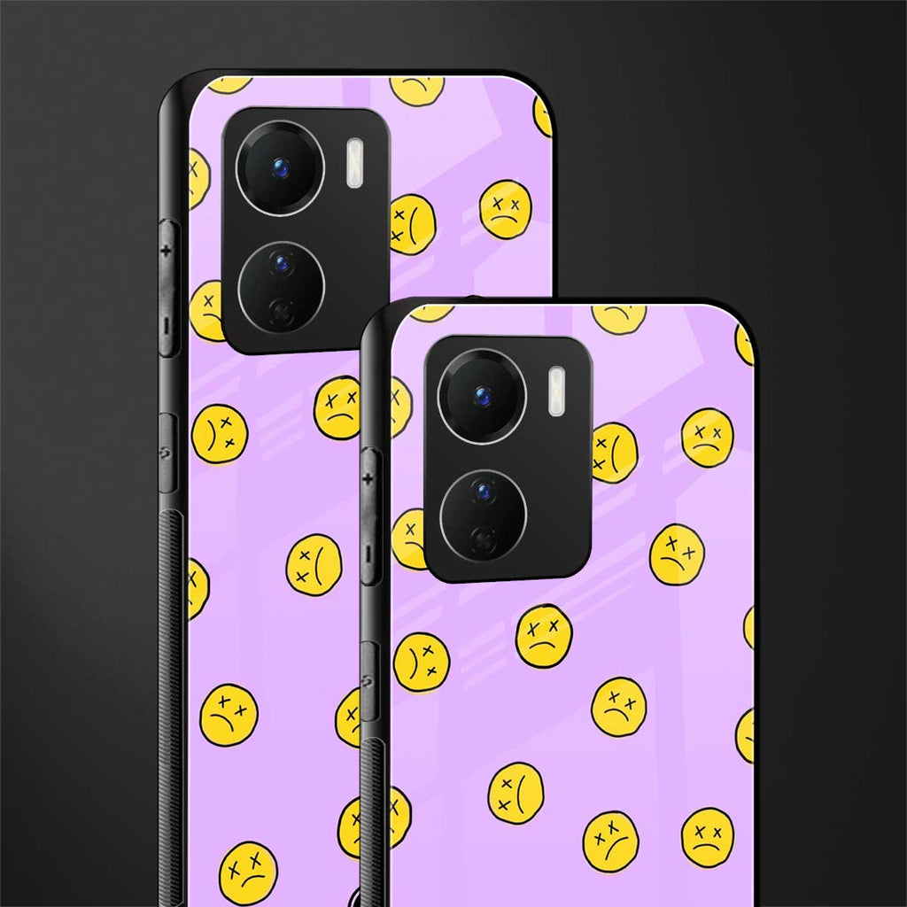 groovy emoticons back phone cover | glass case for vivo y16