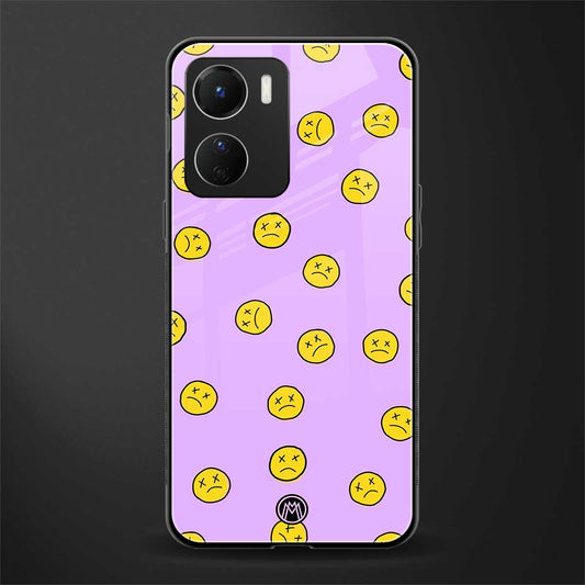groovy emoticons back phone cover | glass case for vivo y16
