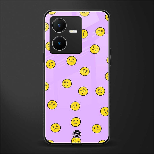 groovy emoticons back phone cover | glass case for vivo y22