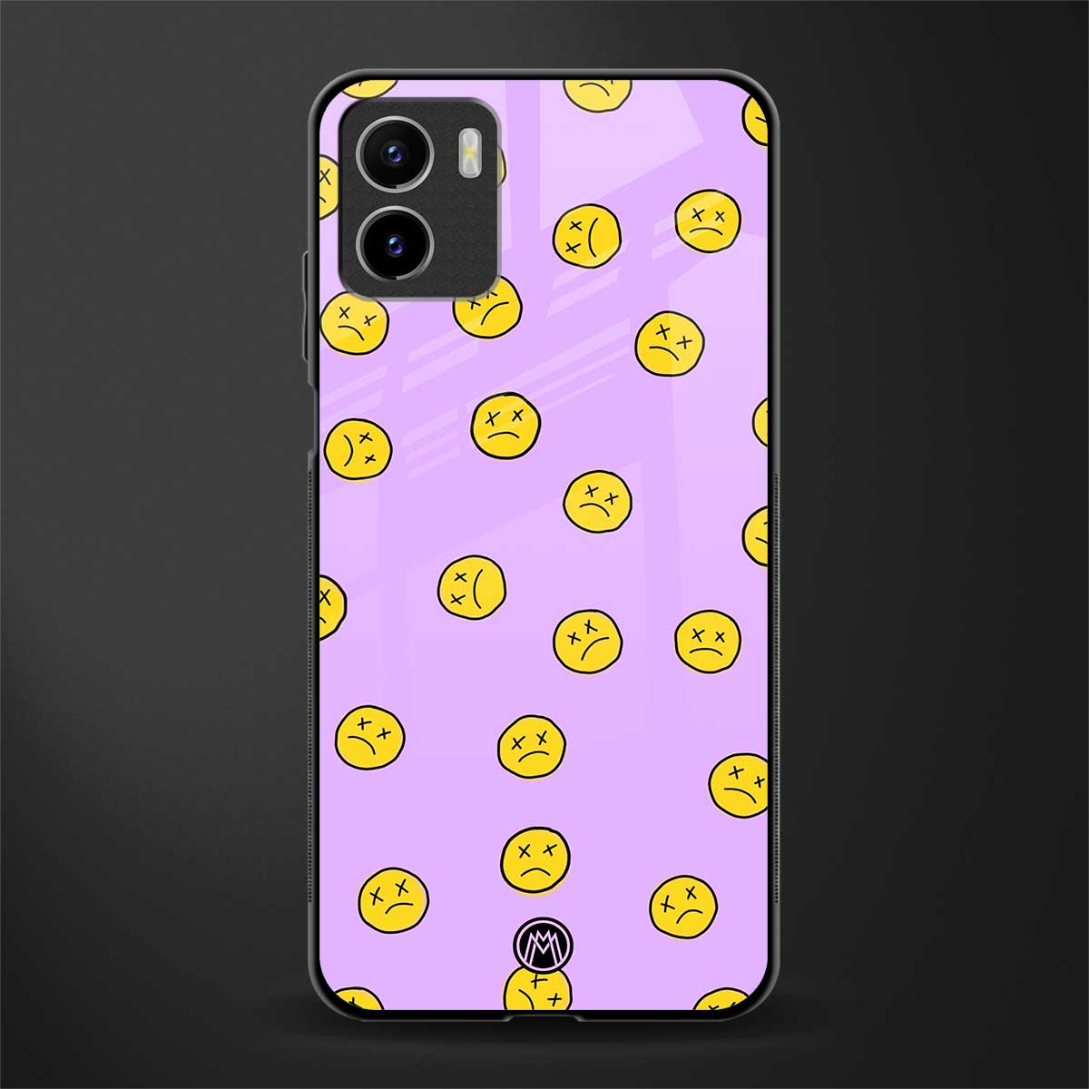 groovy emoticons back phone cover | glass case for vivo y72