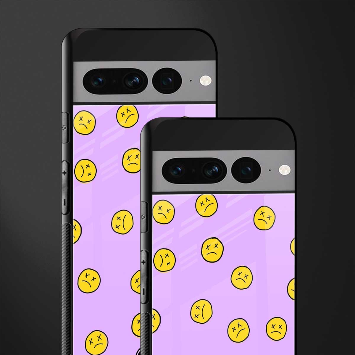 groovy emoticons back phone cover | glass case for google pixel 7 pro