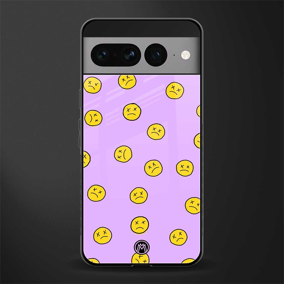 groovy emoticons back phone cover | glass case for google pixel 7 pro