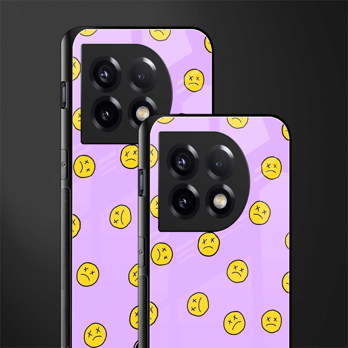 groovy emoticons back phone cover | glass case for oneplus 11