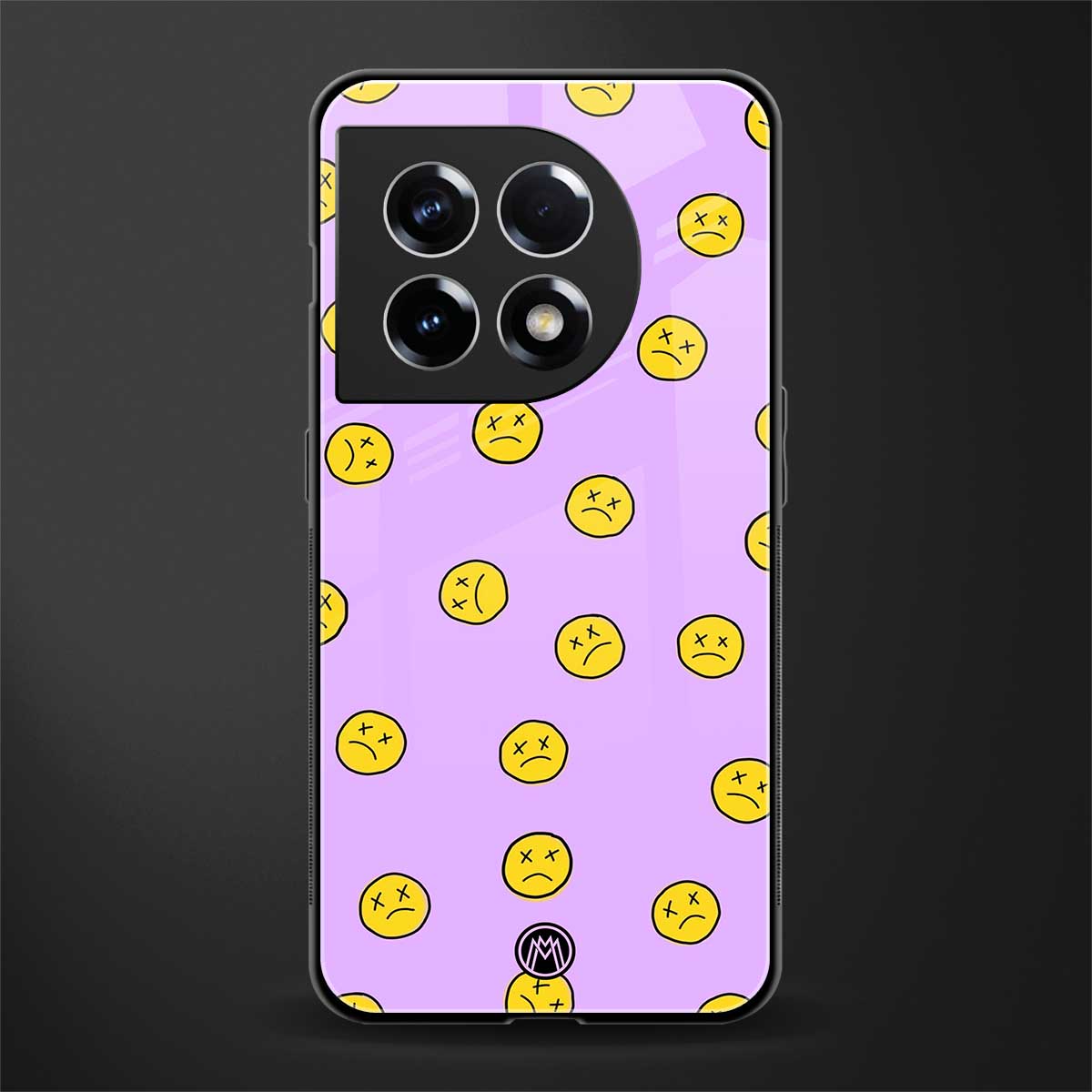 groovy emoticons back phone cover | glass case for oneplus 11