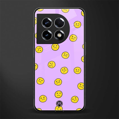 groovy emoticons back phone cover | glass case for oneplus 11