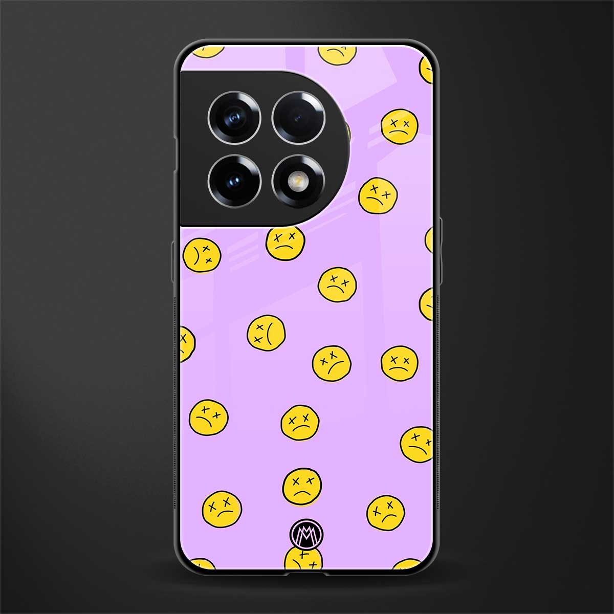 groovy emoticons back phone cover | glass case for oneplus 11r