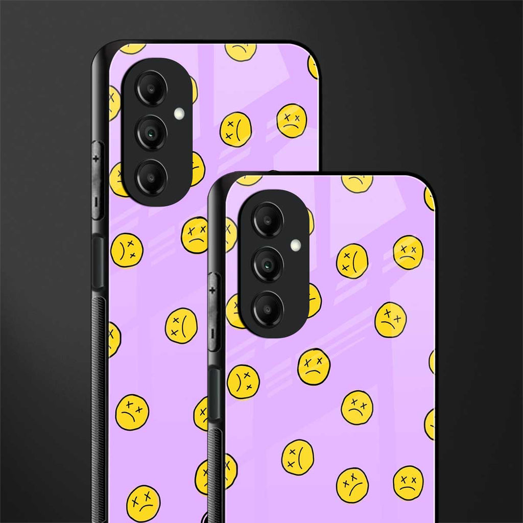 groovy emoticons back phone cover | glass case for samsung galaxy a14 5g