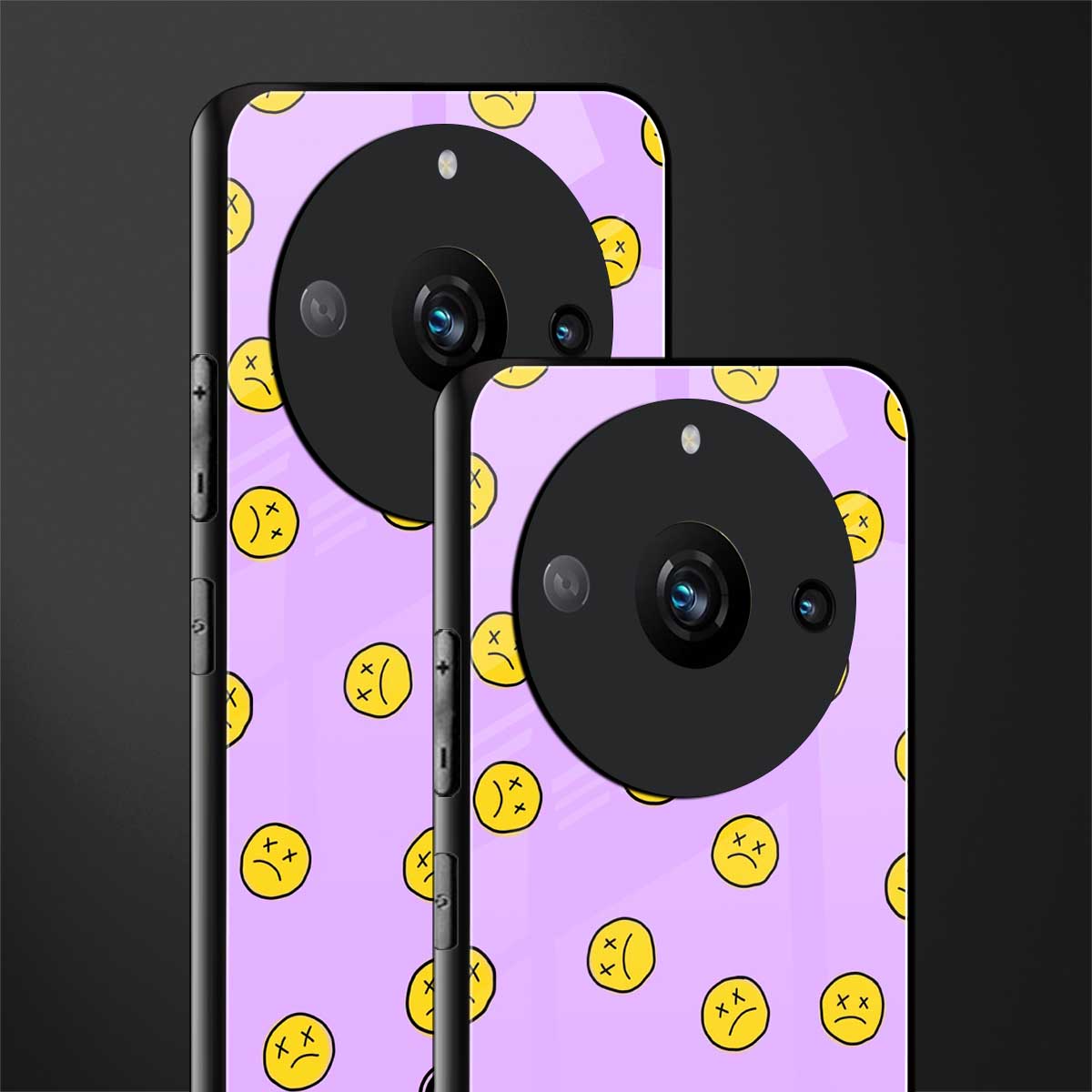 groovy emoticons back phone cover | glass case for realme 11 pro 5g