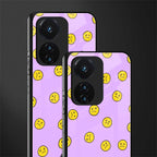 groovy emoticons back phone cover | glass case for vivo t1 44w 4g