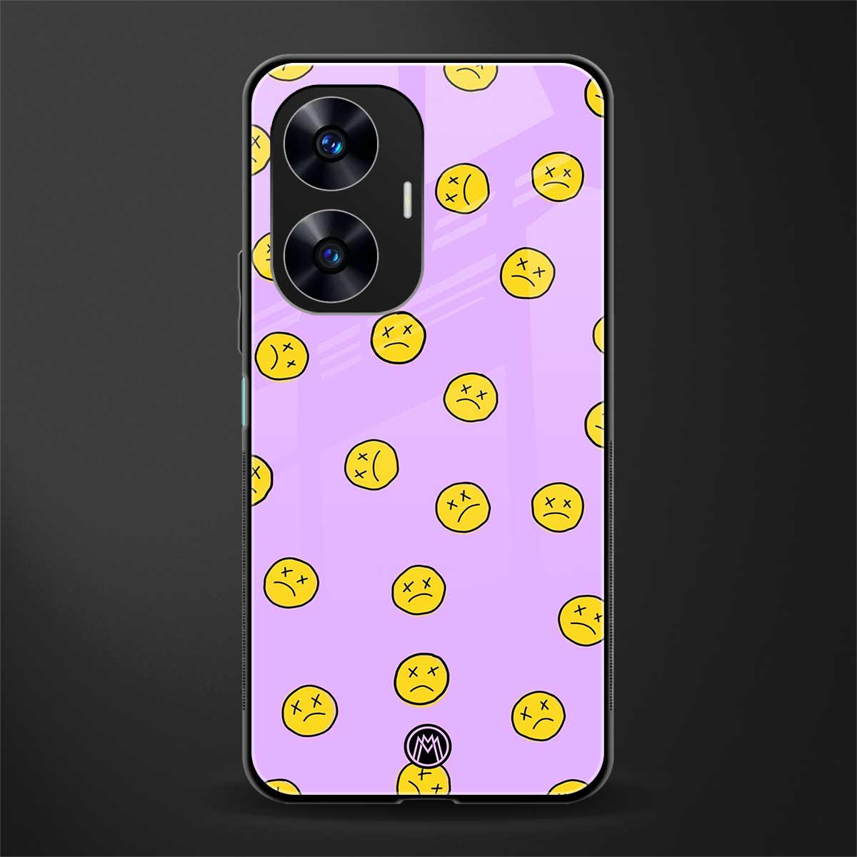 groovy emoticons back phone cover | glass case for realme c55