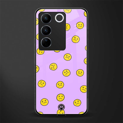 groovy emoticons back phone cover | glass case for vivo v27 pro 5g