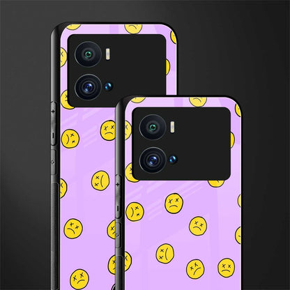 groovy emoticons back phone cover | glass case for iQOO 9 Pro