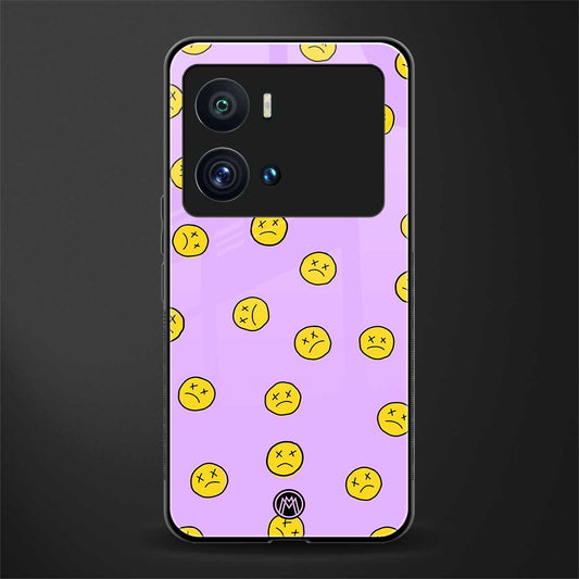 groovy emoticons back phone cover | glass case for iQOO 9 Pro