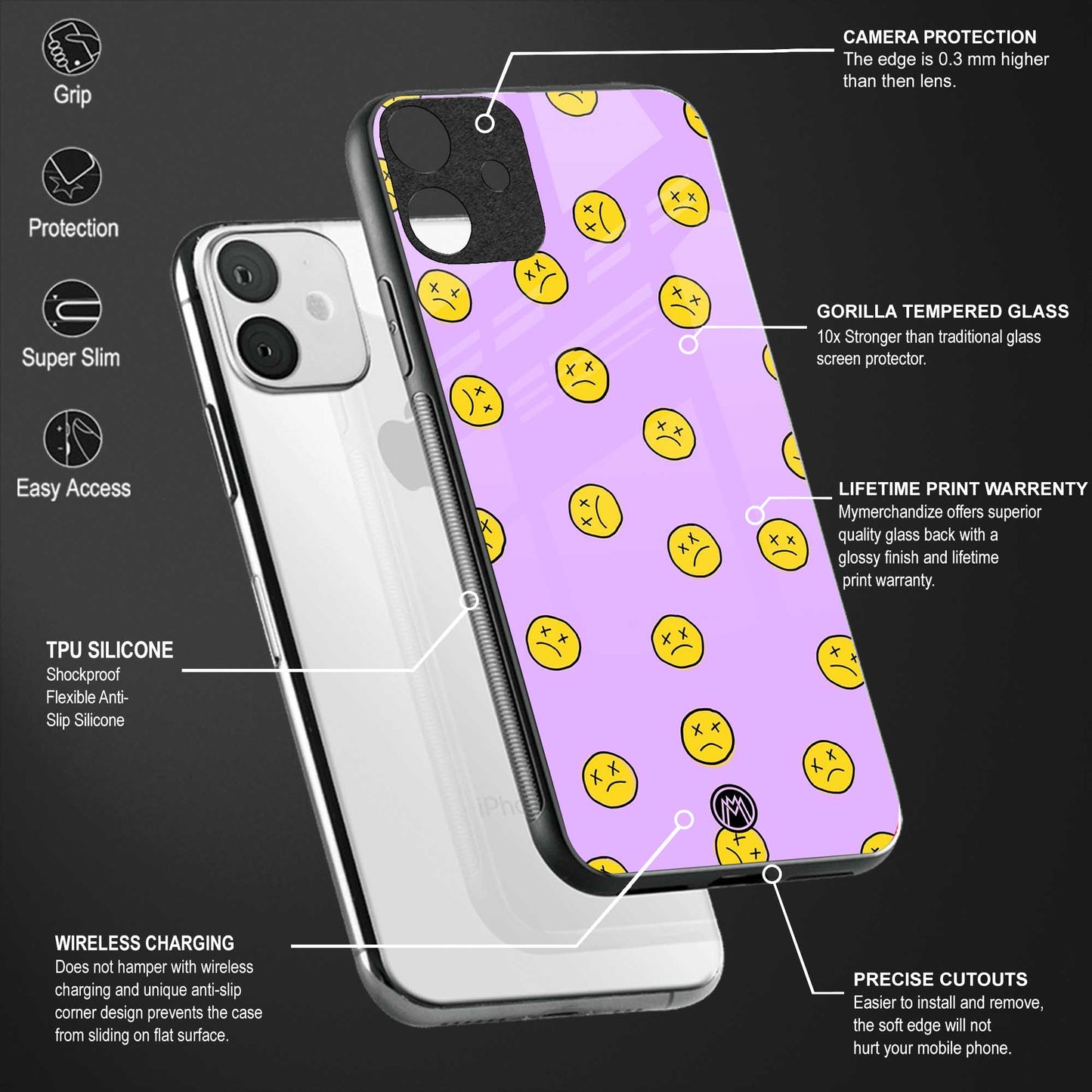 groovy emoticons glass case for iphone 6 image-4