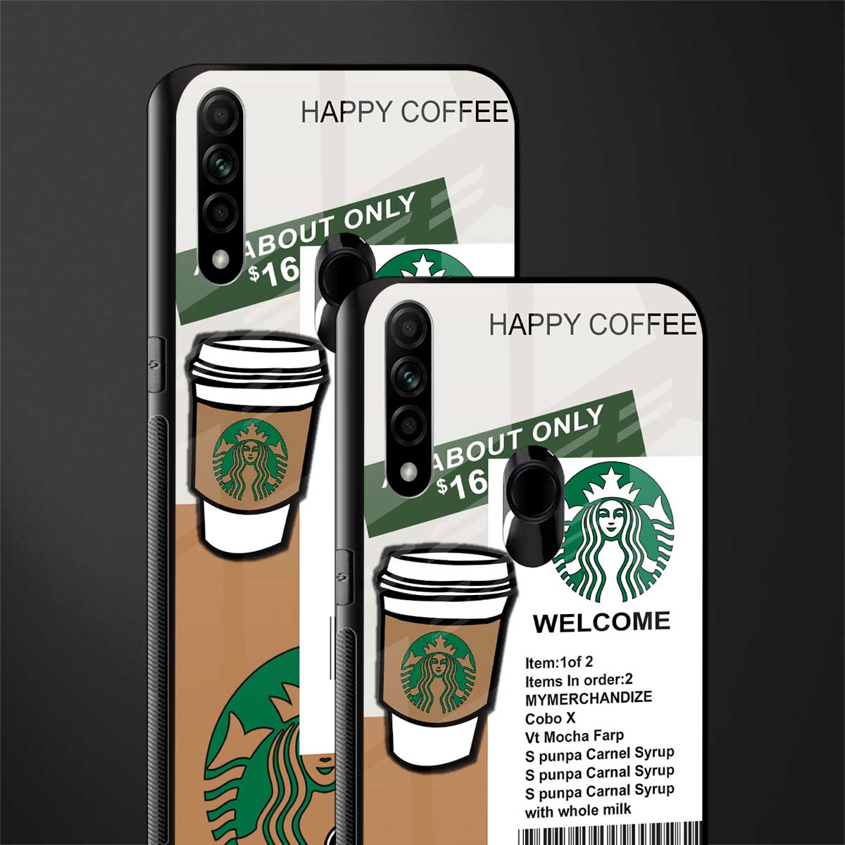 happy coffee glass case for oppo a31 image-2