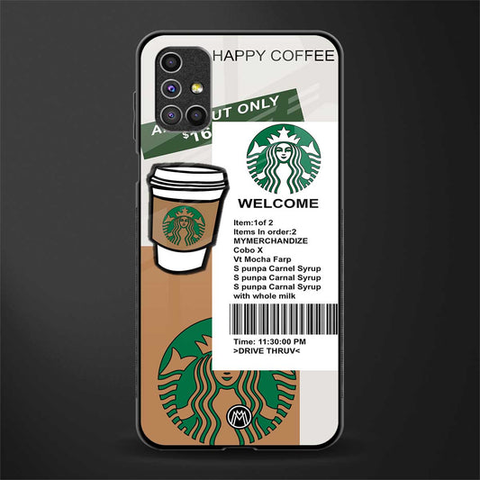 happy coffee glass case for samsung galaxy m51 image