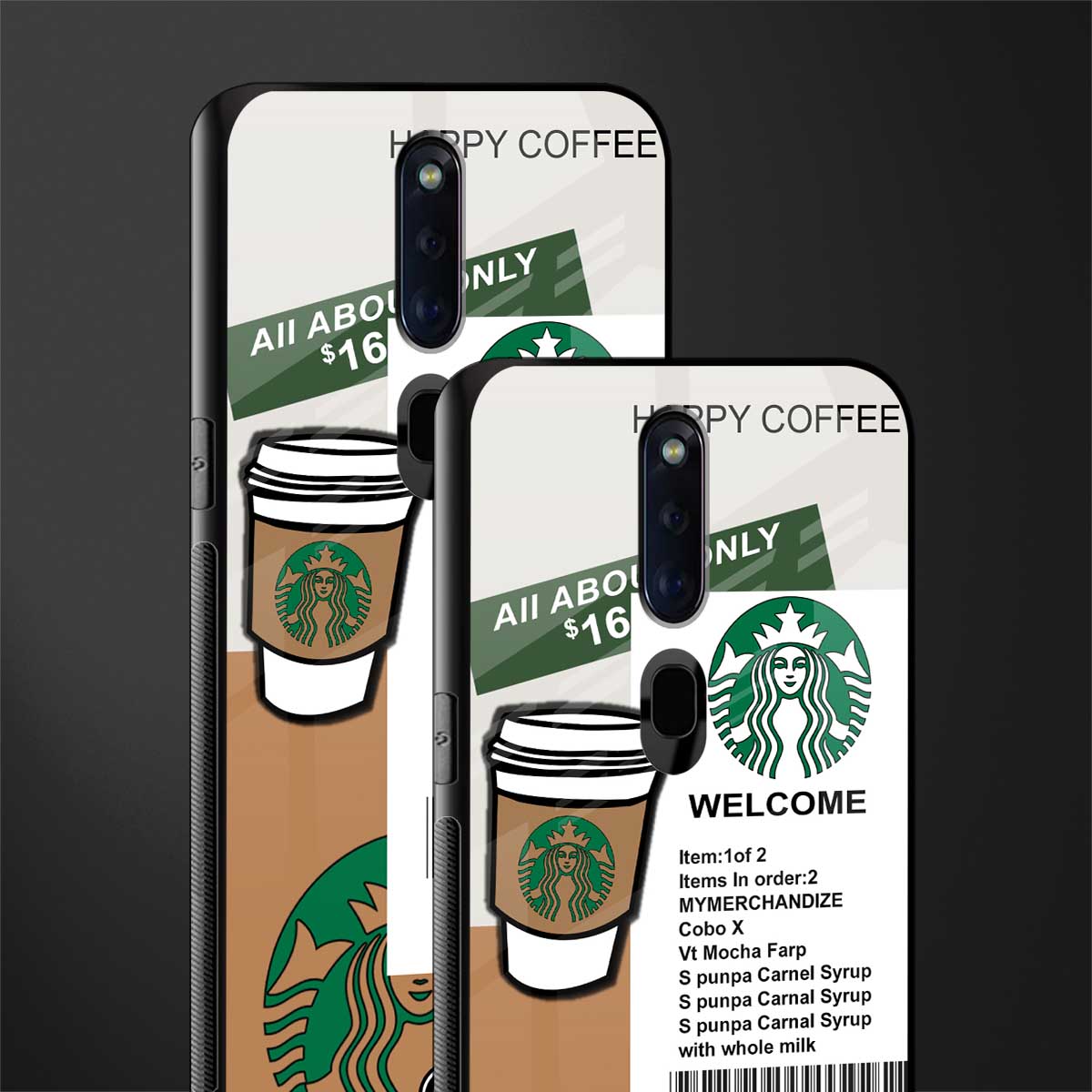 happy coffee glass case for oppo f11 pro image-2
