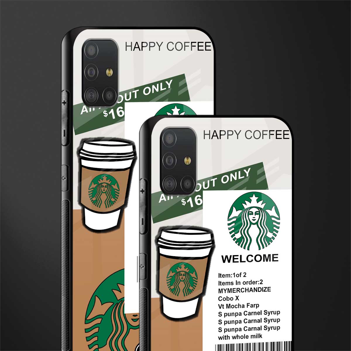 happy coffee glass case for samsung galaxy a51 image-2