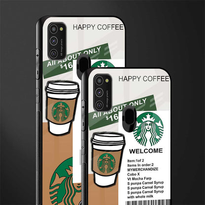 happy coffee glass case for samsung galaxy m21 image-2