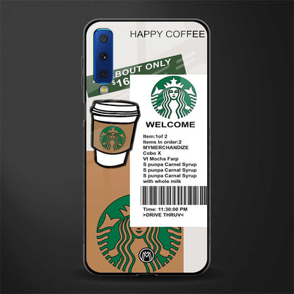 happy coffee glass case for samsung galaxy a7 2018 image