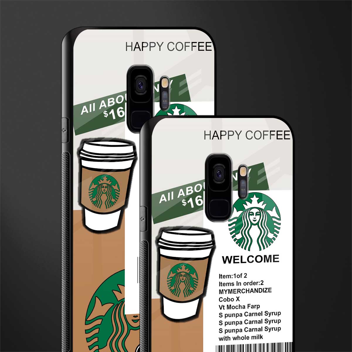 happy coffee glass case for samsung galaxy s9 image-2