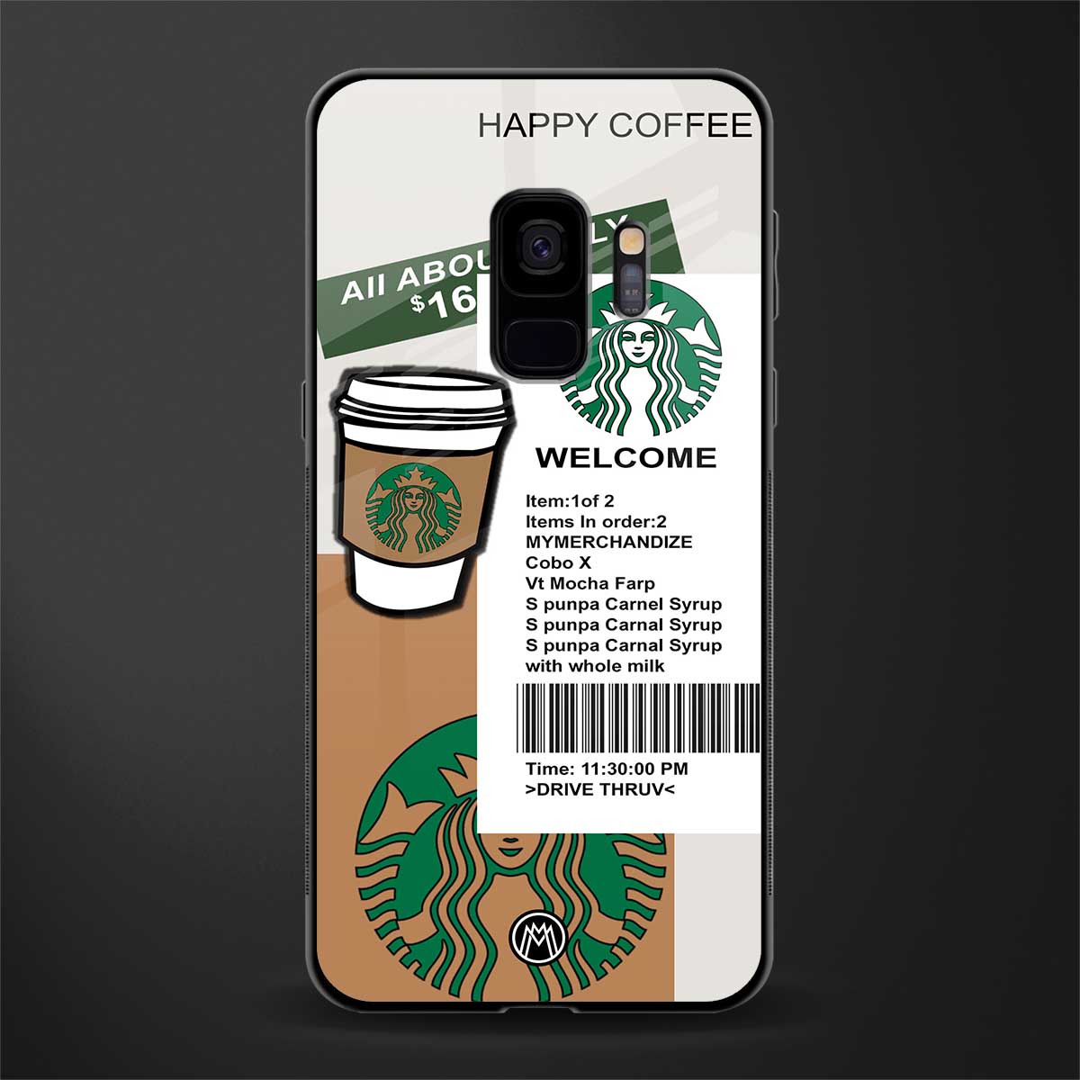 happy coffee glass case for samsung galaxy s9 image