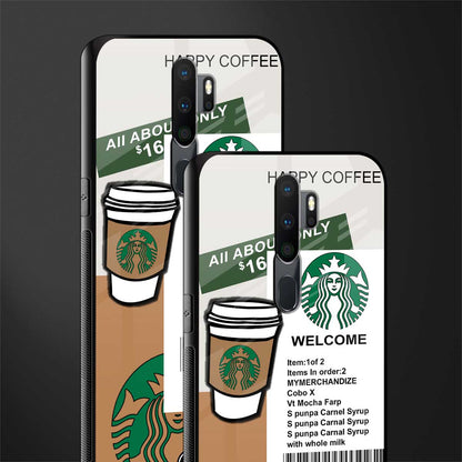 happy coffee glass case for oppo a5 2020 image-2