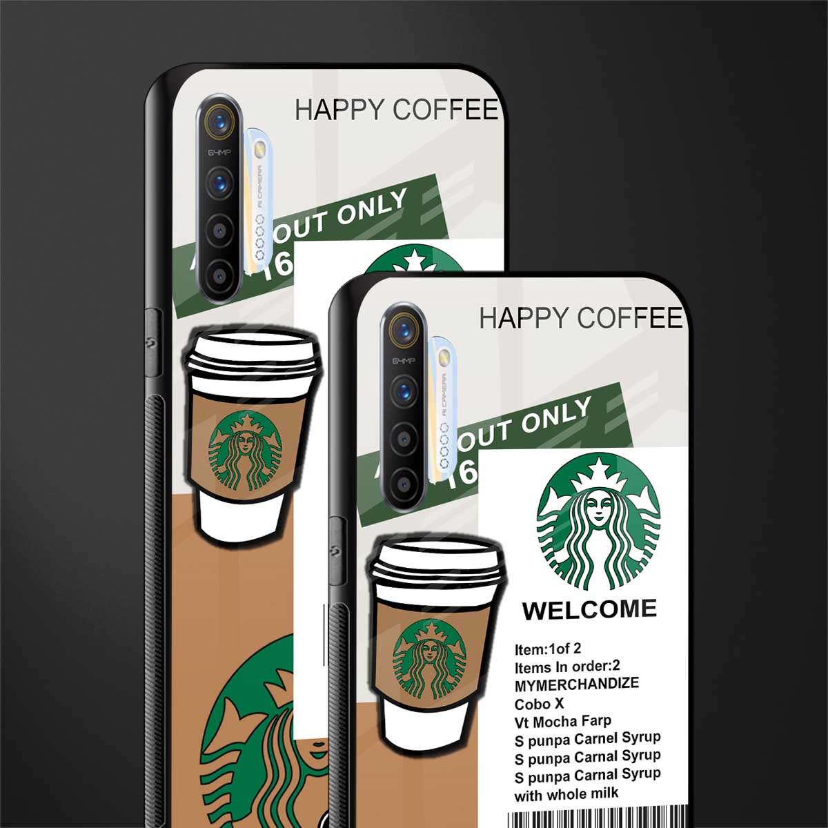 happy coffee glass case for realme xt image-2