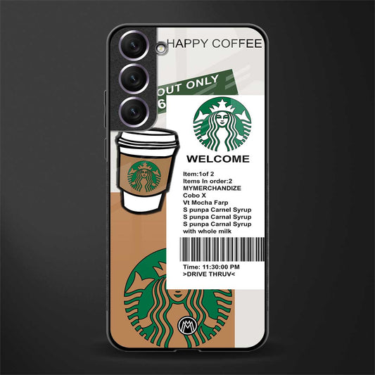 happy coffee glass case for samsung galaxy s22 5g image