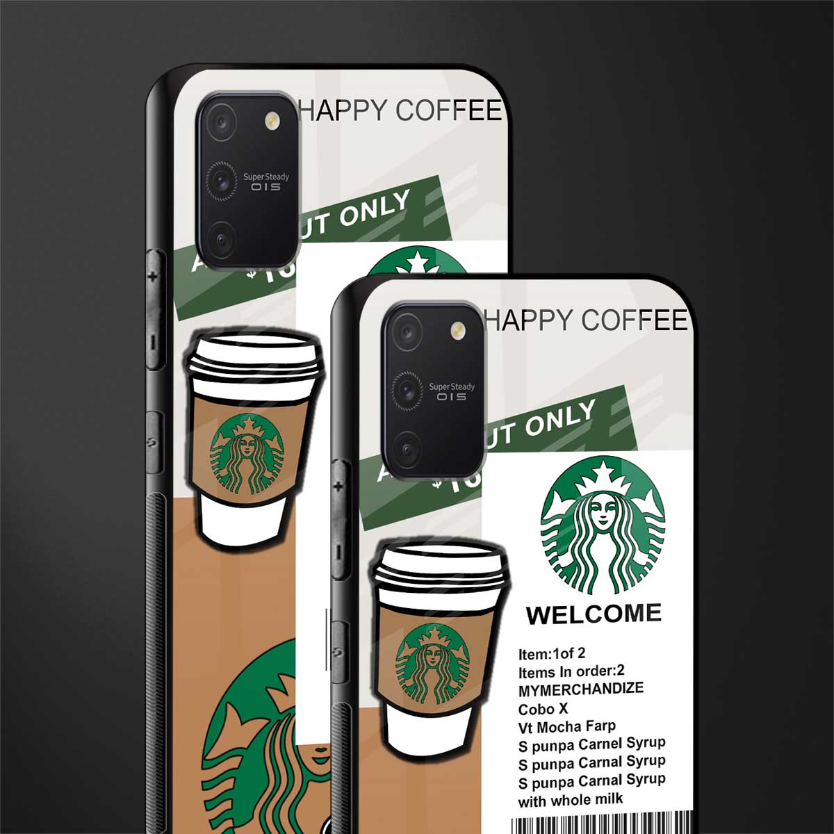 happy coffee glass case for samsung galaxy s10 lite image-2