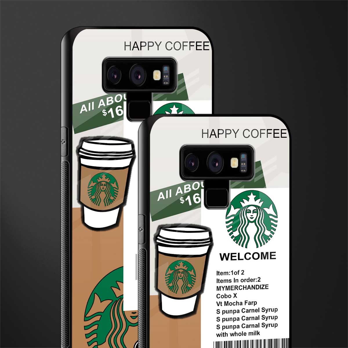 happy coffee glass case for samsung galaxy note 9 image-2