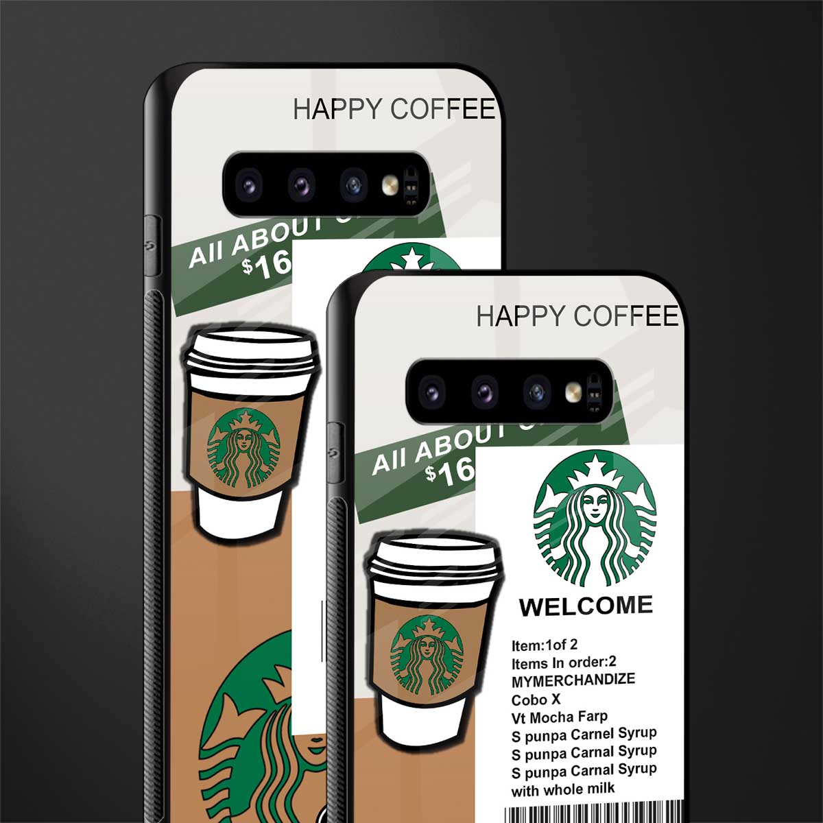 happy coffee glass case for samsung galaxy s10 image-2