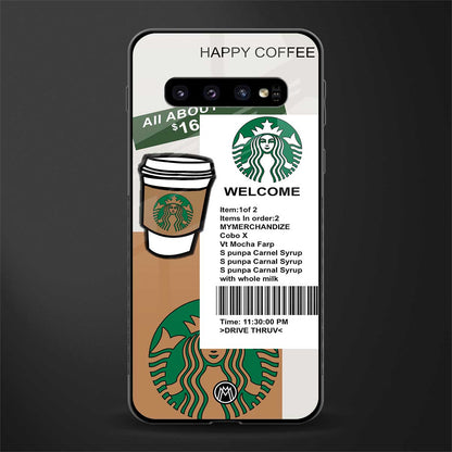 happy coffee glass case for samsung galaxy s10 image