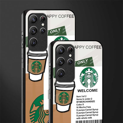 happy coffee glass case for samsung galaxy s22 ultra 5g image-2