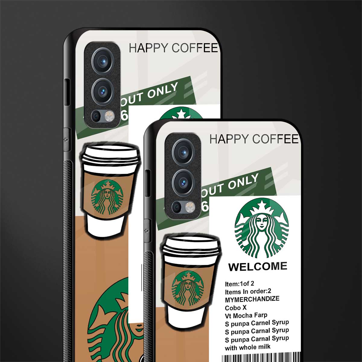 happy coffee glass case for oneplus nord 2 5g image-2