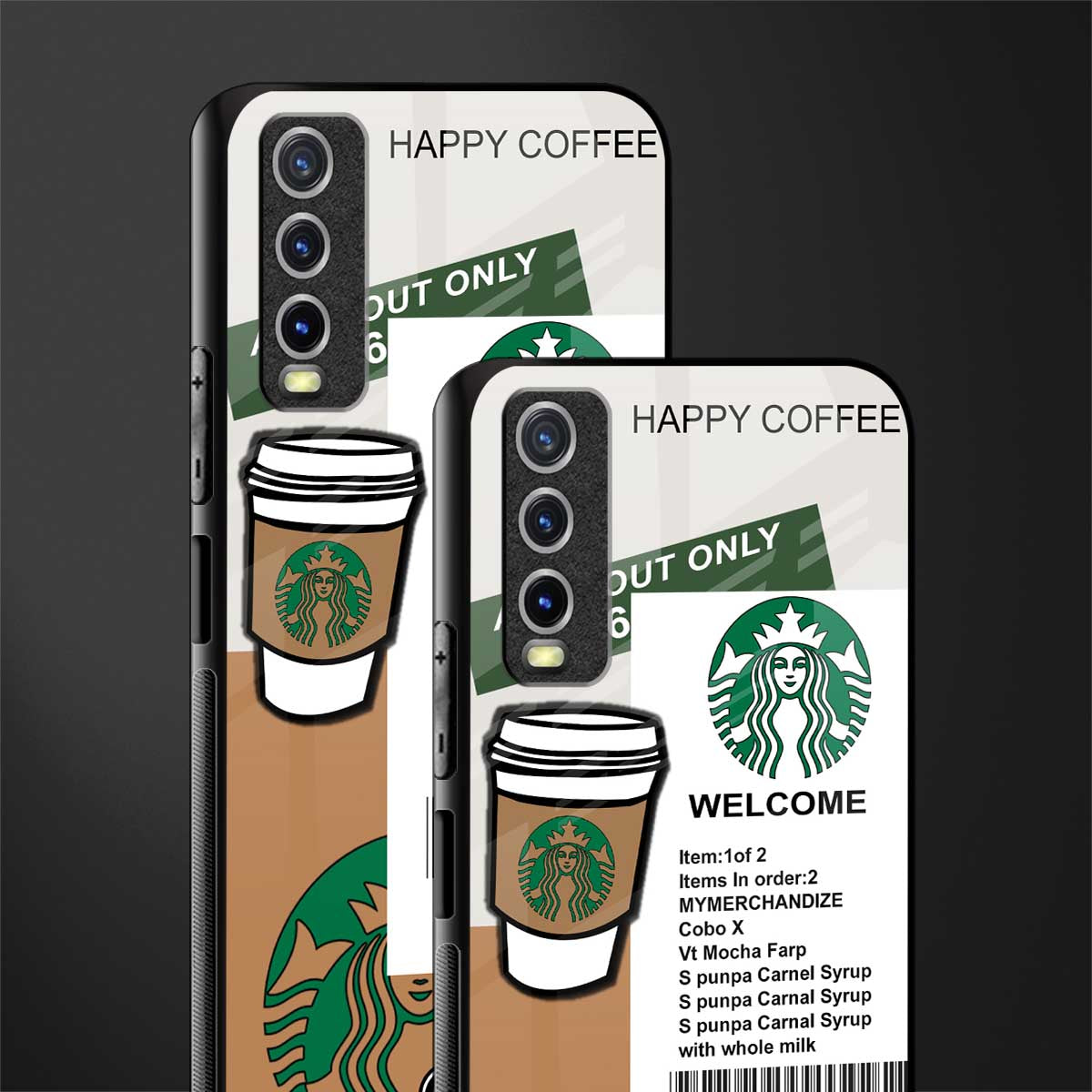 happy coffee glass case for vivo y20 image-2