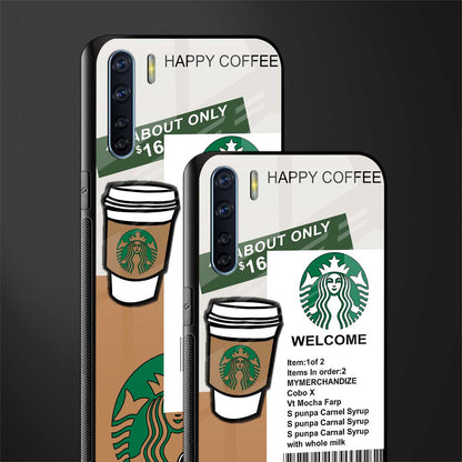 happy coffee glass case for oppo f15 image-2