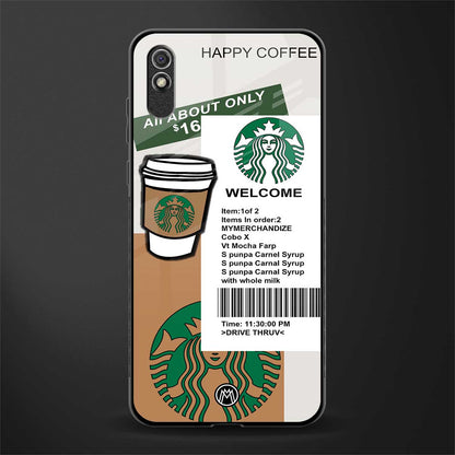 happy coffee glass case for redmi 9i image