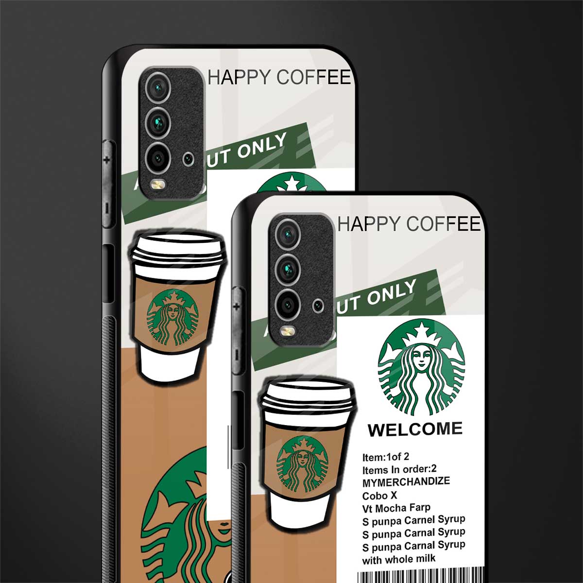 happy coffee glass case for redmi 9 power image-2