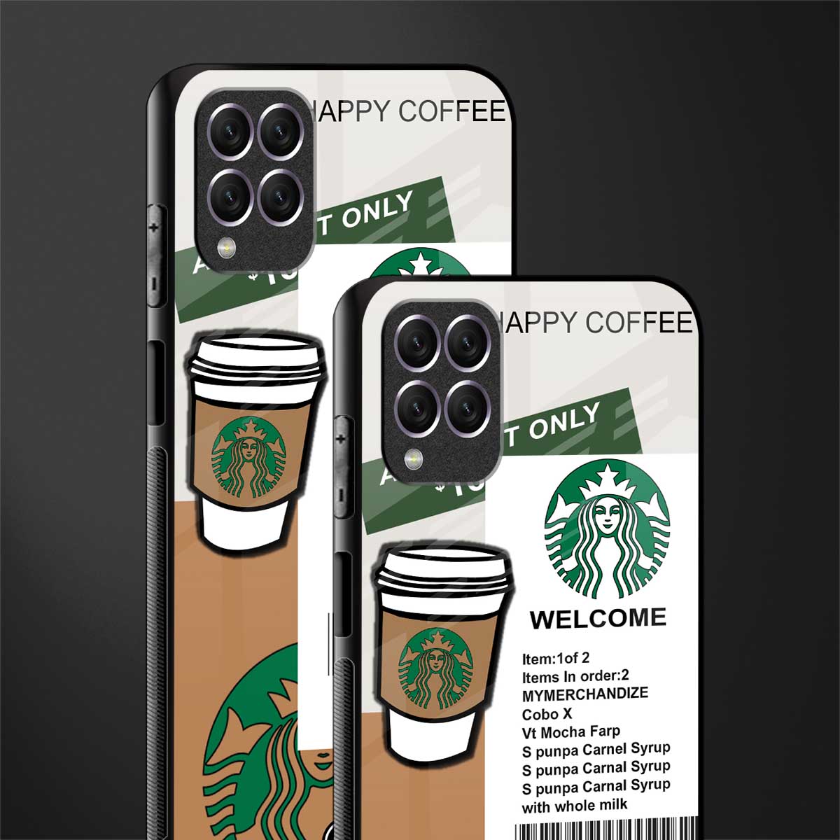 happy coffee glass case for samsung galaxy f62 image-2