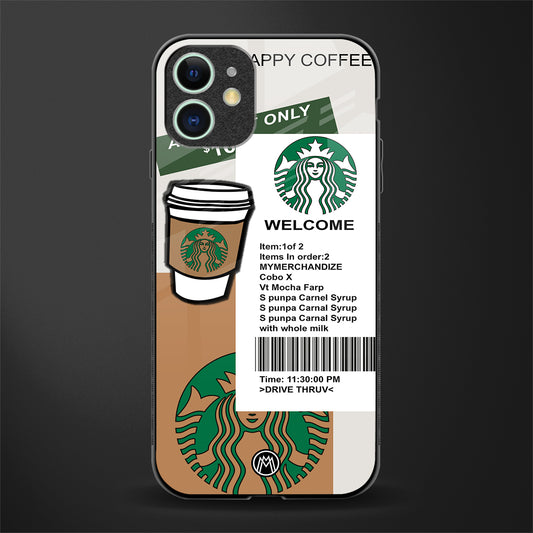 happy coffee glass case for iphone 11 image