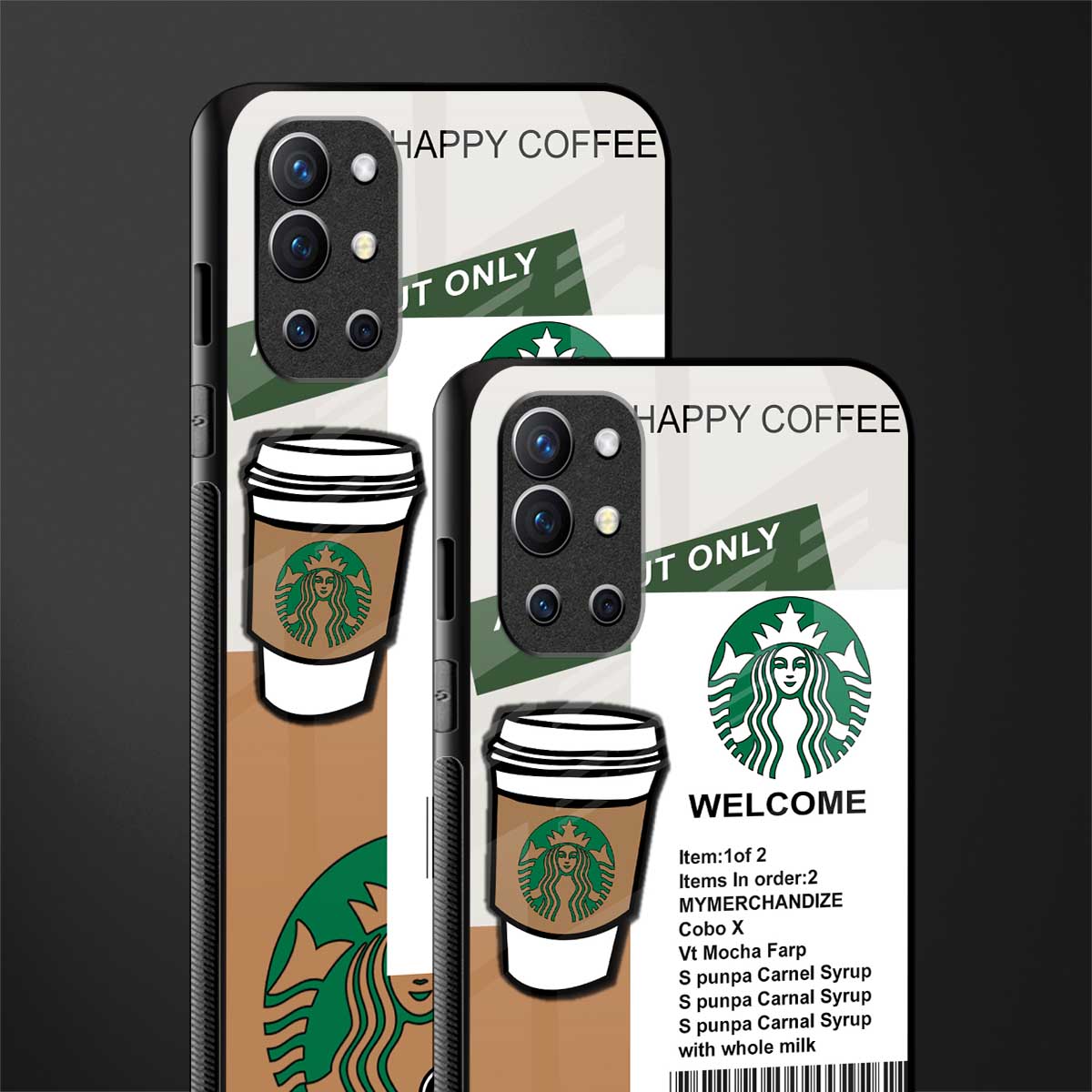 happy coffee glass case for oneplus 9r image-2