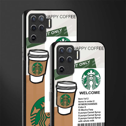 happy coffee glass case for oppo f19 pro image-2