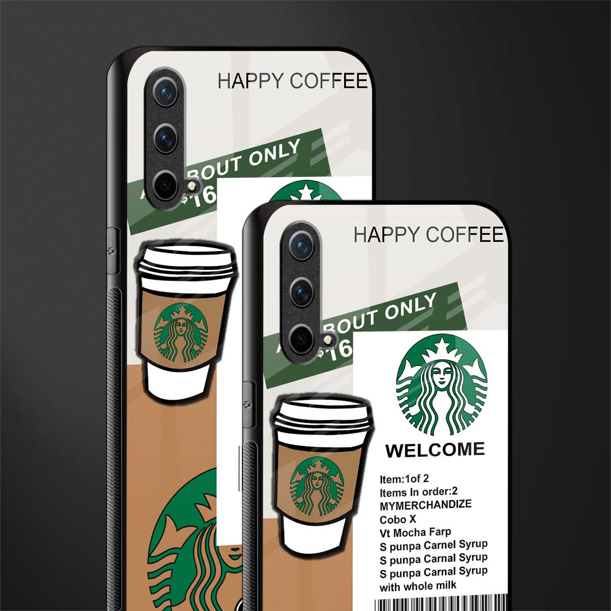 happy coffee glass case for oneplus nord ce 5g image-2